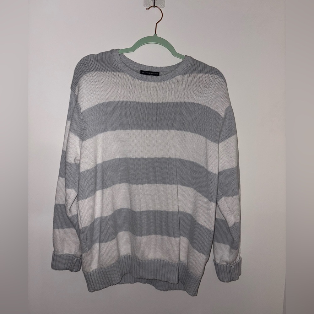 Brandy Melville Striped Blue and White Sweater